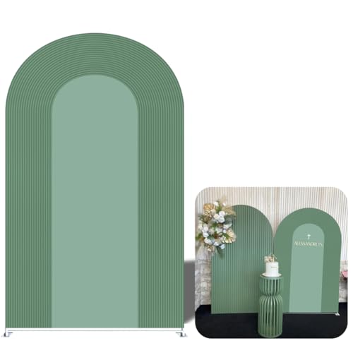 Ripples Arch Backdrop Cover Spandex Background for Baby Birthday Baby Shower Wedding Party Decoration (Green Ripples,4x1.7ft) - color: Green Ripples, size: 4x1.7ft