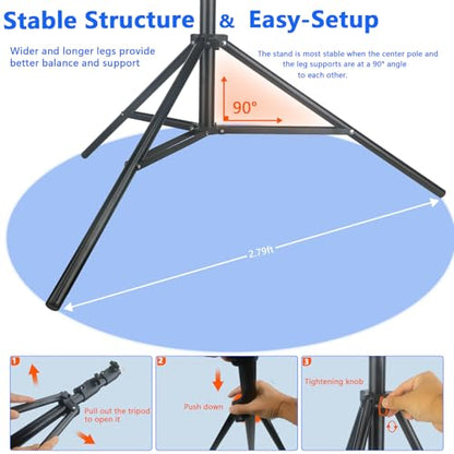10x7 ft Adjustable Photo Backdrop Stand, Heavy-Duty Background Support System with Carry Bag & Clamps for Photography, Wedding, Party, Projector Screen, Studio Shoots
