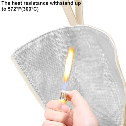 BUBM Hot Iron Holder & Mat, Heat Resistant Hair Tools Travel Bag Portable Organizer Cover Pouch for Curling Irons, Flat Irons, Hair Straightener and Styling (Beige) - color: Beige