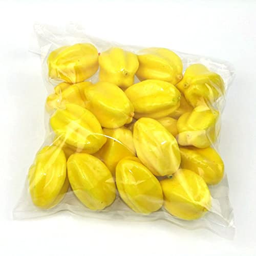 20Pcs Mini Fake Lemon Strawberry Oranges Fruit,Plastic Foam Vegetables Fruit as Home Party Ornament Craft Photography Props Gift 3-6CM(Carambola) - size: Carambola