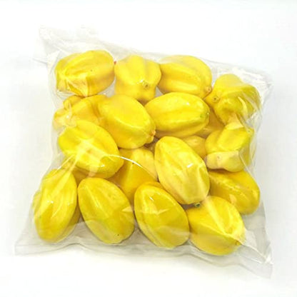 20Pcs Mini Fake Lemon Strawberry Oranges Fruit,Plastic Foam Vegetables Fruit as Home Party Ornament Craft Photography Props Gift 3-6CM(Carambola) - size: Carambola
