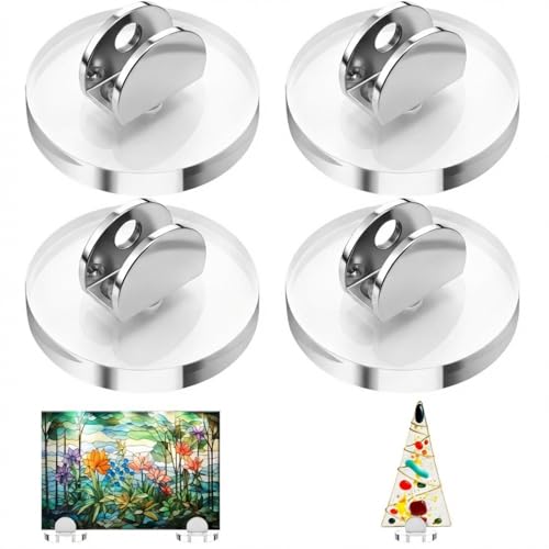 Kathfly 4 Pcs Mini Acrylic Adjustable Glass Display Stands Easel for Glass Art Creations Stained Ceramic Tiles Plaques for Picture Collectibles Ceramic Tiles Photo Office Trade Show Office or Home - color: transparent, size: 5 x 5 x 1.5 cm