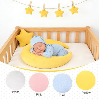 Newborn Photography Props 5Pcs Baby Moon Star Pillow Set Newborn Photography Posing Pillows Adjustable Photography Props, Yellow - color: Yellow