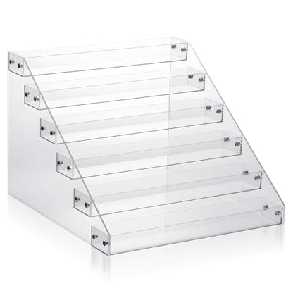6 Tier Clear Acrylic Display Shelf, Risers Display Stands,Perfume Organizer,Cupcake Stand,Tiered Display Stand,Sticker Display, Card Stands For Display, Card Display Stand, Figure Display, Spice Rack