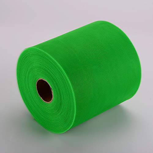 Tulle Fabric Roll, 6” by 200 Yards (600FT) Tulle Organza Fabric Spool for DIY Tutu Skirt Baby Shower Decor Wedding Backdrop Crafts Birthday Party Supplies (Green) - color: Green