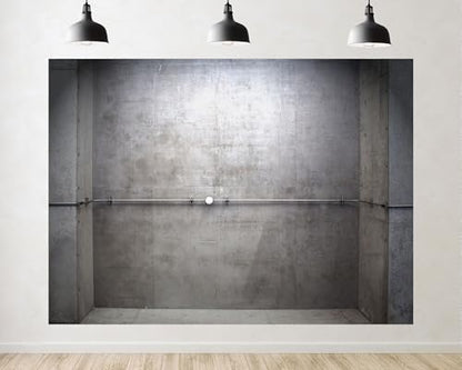 Trykid 10x6.5ft Minimal Concrete Wall Metal Rod Backdrop Modern Industrial Interior Photography Background Product Shoot Studio Setup Tapestry Party Decoration Photo Studio Prop Fabric - size: 10x6.5ft