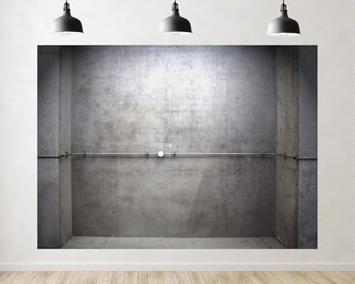 Trykid 8x6ft Minimal Concrete Wall Metal Rod Backdrop Modern Industrial Interior Photography Background Product Shoot Studio Setup Tapestry Party Decoration Photo Studio Prop Fabric - size: 8x6ft