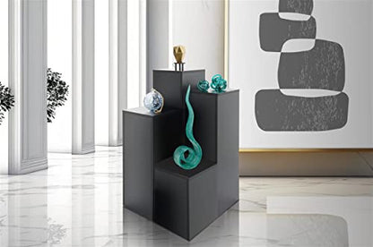 Displays2go 30" Tall Display Pedestal Stand, Black Square Pedestal for Art, Sculpture & Product Display with 12.5" Top (WDCUBEBLK2) - color: Black, size: 30"H