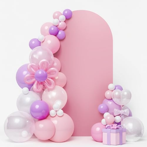 LEBENGURU Upgraded 6FT Open Arch Backdrop Cover, Dusty Pink Spandex Fitted Round Top Wedding Arches, Double-Sided U-Shaped Arch Chiara Stand Covers for Birthday Party Baby Shower Banquet Balloon Décor - color: Dusty Pink, size: 6FT