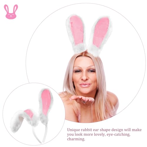 Plush Bunny Ears Headband for Easter Accessory for Girls Cute Cosplay Prop for Parties and Festivals for Easter Celebrations