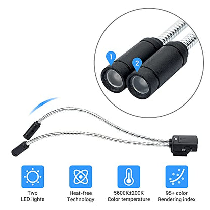 JJC 10 Inch Long Portable Shoe-Mount LED Macro Arm Light, CRI 95+ 5600K, 5 Level Adjustable, Flexible Fill Lights, USB-C, White - size: 10 Inch(Battery Powered)