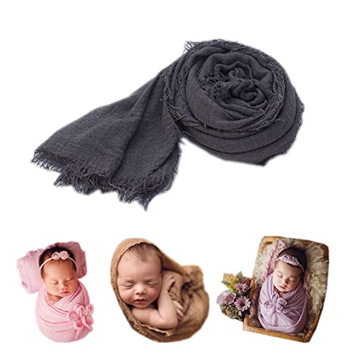 Coberllus Newborn Baby Photography Props Blanket Ripple Swaddle Wrap for Boy Girls Photo Shoot Posing - color: Dark Gray