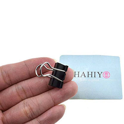 HAHIYO Binder Clips Paper Clamps Spring Steel Sturdy Small 0.75 inches Width 0.28 Inch Capacity No Sharp Edges Heavy Duty Tight Grip Reusable Black Metal Bright Finish for Home Office School 30 Pack - size: 0.75in-30P