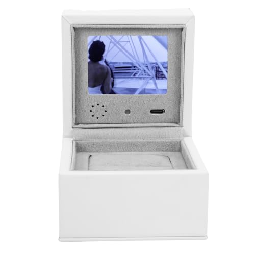 Smart Video Jewelry Box with LCD Screen, High End Personalized Ring Storage Case for Anniversaries Weddings