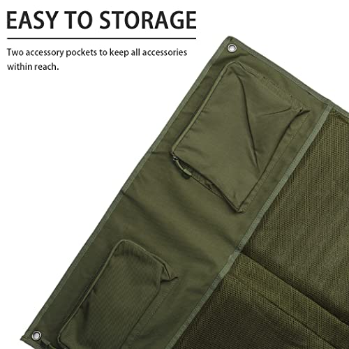 MOZETO Shooting Mat, Extra Large Folded Shooting Mats Prone Padded Hunting Accessories for Range Hunting - color: Green