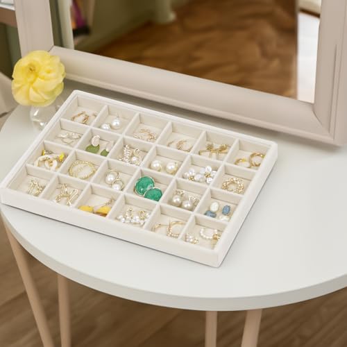 Large Velvet Jewelry Organizer, Velvet Jewelry Organizer Sunglasses Storage Organizers, Large Jewelry Drawer Organizer Tray, Eyeglass Organizer Earring Holder Ring Display (Earring Tray) - size: Earring Tray