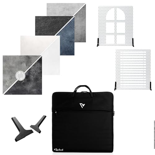 V-FLAT WORLD The Duo Board Background Stone Kit, 4 x Duo Boards (24"x24") - 2 x Shadow Boards - Duo Legs and Carry Bag Included - size: Stone Kit of 4 - 24 x 24 inches