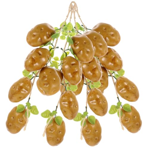 VALICLUD 4Pcs Artificial Potato Strings Lifelike Fake Potatoes Decoration for Farmhouse Kitchen Hanging Garland Photo Props 17.71X3.54X2.55 Inch