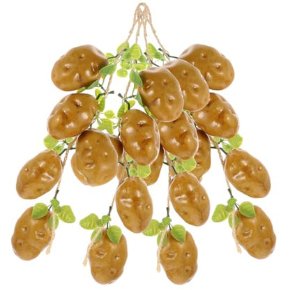 VALICLUD 4Pcs Artificial Potato Strings Lifelike Fake Potatoes Decoration for Farmhouse Kitchen Hanging Garland Photo Props 17.71X3.54X2.55 Inch