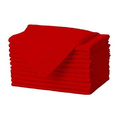 Gee Di Moda Cloth Napkins - 17 x 17 Inch Red Dinner Napkins - Set of 12 Soft & Absorbent Washable Fabric Cloth Table Napkins with Hemmed Edges for Hotel Restaurant, Holiday Parties & Wedding - color: Red