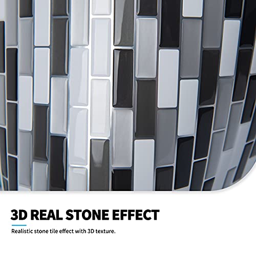 Art3d Peel and Stick Wall Tile for Kitchen/Bathroom Backsplash, 12"x12", Black-White (6 Pack) - color: Black/White-2