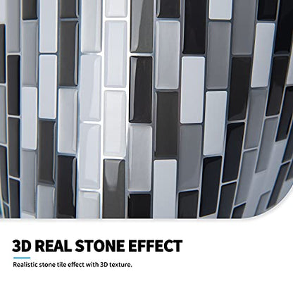 Art3d Peel and Stick Wall Tile for Kitchen/Bathroom Backsplash, 12"x12", Black-White (6 Pack) - color: Black/White-2