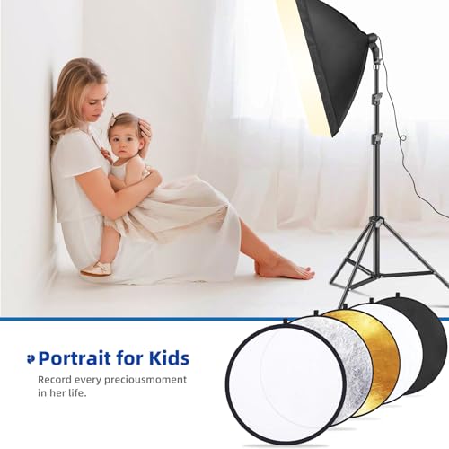 Photography Lighting Kit with 8.5x10ft Backdrops, LED Bulbs, Softboxes & Umbrellas - Complete Studio Setup for Video & Photo Shoots