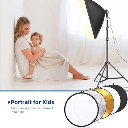 Photography Lighting Kit with 8.5x10ft Backdrops, LED Bulbs, Softboxes & Umbrellas - Complete Studio Setup for Video & Photo Shoots