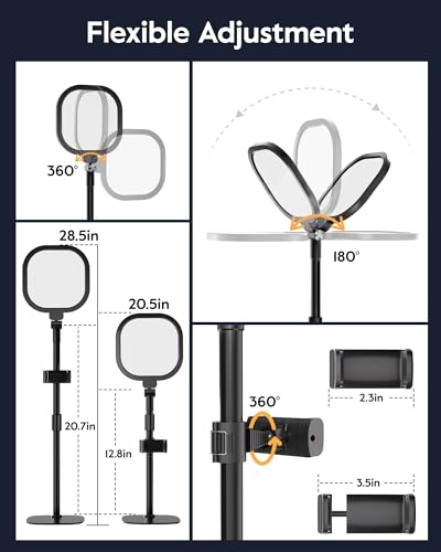 Video Conference Lighting for Zoom Meeting, Ring Light for Desk with Flexible Stand, 30 Light Modes Zoom Lighting for Computer, Desk Ring Light & Memory Function for Video Calls, Live Stream, Webcam - size: 1Pack