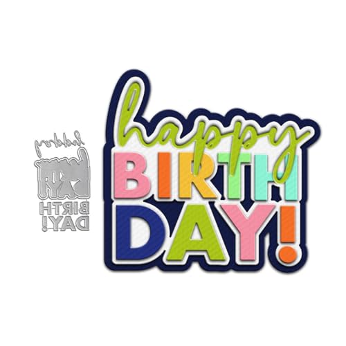 Scrapbooking Die-Cuts for Card Making, Christmas Metal Cutting Dies, Paper Craft Punch Template, Background Embossing Stencils, DIY Album Décor (Happy Birthday A) - color: Happy Birthday A
