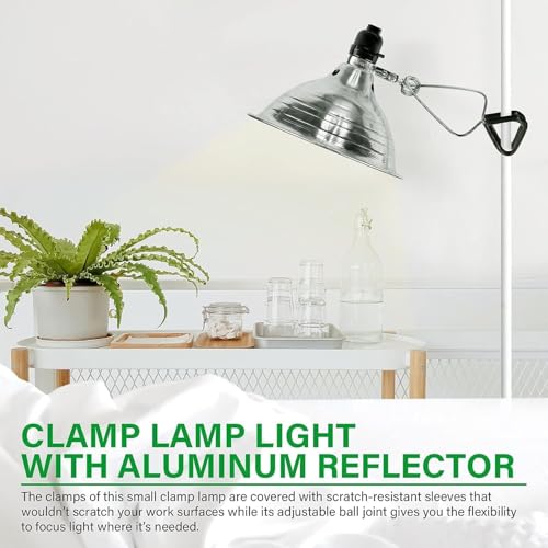 Simple Deluxe Clamp Light with 8.5 Inch Adjustable Aluminum Reflector, Suit for E26 Socket Max 150 Watt Lamp (No Bulb Included), 6 Feet 18/2 SPT-2 Cord, 2 Pack - size: 8.5 Inch (150 Watts), style: 2-Pack LITE Version