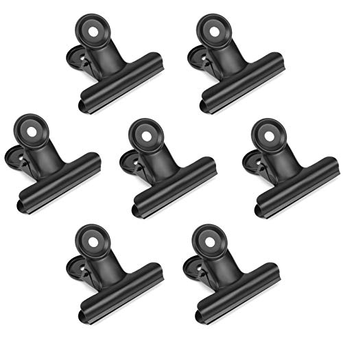 20 Pack Bulldog Clips 2 Inches Large Hinge Paper Clips Metal Hinge Clips for Crafts, Food Bags, Drawings, Photos at Home Kitchen & Office Usage, Black, 51mm - color: Black, size: 51mm