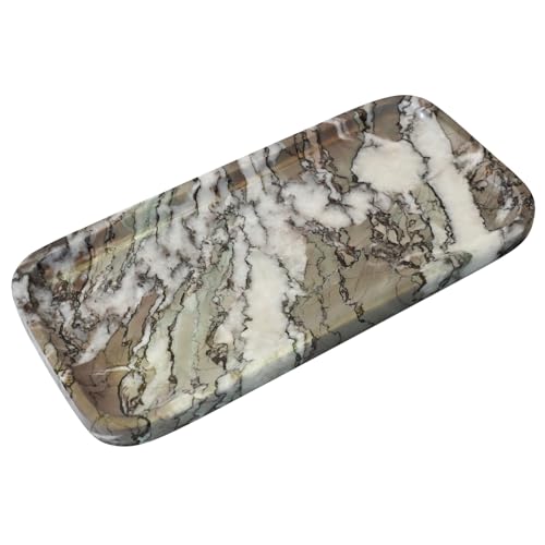Marble Tray for Kitchen Counter,Stone Tray for Bathroom Countertop,Coffee Table,Vanity Decor Trays,Small Dresser Storage for Perfumes,Candles,Jewelry(Violet) - color: Violet