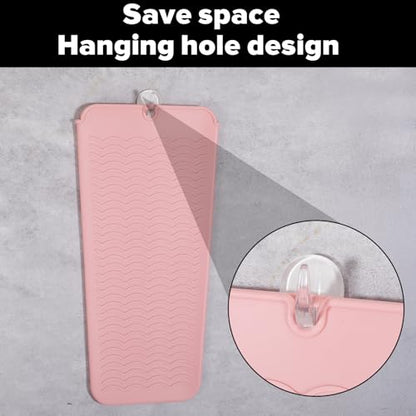 2 Pcs Heat-Resistant Silicone Mat and Heat Styling Tools Travel Mat Cover for Curling Irons Hair Straighteners Flat Iron Professional Heat-Resistant Non-Slip Mats for Countertop Hot Hair Styling Tools
