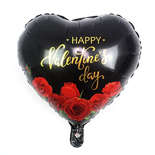 BinaryABC Happy Valentines Day Balloons,Love Heart Foil Balloons,Valentines Day Romantic Photo Props Decorations,10Pcs
