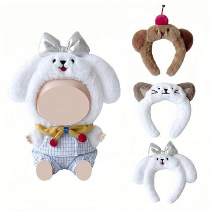 Compatible with Labubu 3PCS Headband Set Plush Animal Theme Photo Props Headwear Accessories Display Outfit (Style 1)