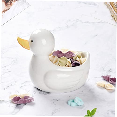 DECHOUS Cute Duck Shape Ceramic Food Bowl for Cartoon Animal Design Food Grade Safe Material Easy to Clean for Home Decor and Meals Unique Photo Prop Accent