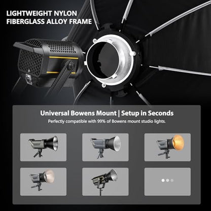 35.4"/90cm Bowens Mount Softbox - Professional Photography Soft Box with Honeycomb Grid, Light Diffusers, Carrying Bag for 120D 600D 300X RC 120D/120B RC 220B MS60B MS60C MS150B S101-300W/400W Pro - size: 35.4"/90cm Softbox