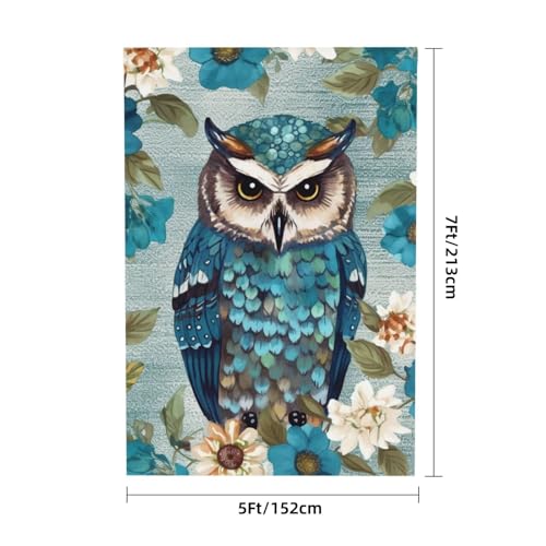 Owl Spring Flowers Turquoise Backdrop Background for Photography 5x7ft Photobooth Professional Photo Backdrop Curtains Video Photography Studio Photo Backgrounds Banner Booth Background Screen Parties - color: Owl Spring Flowers Turquoise