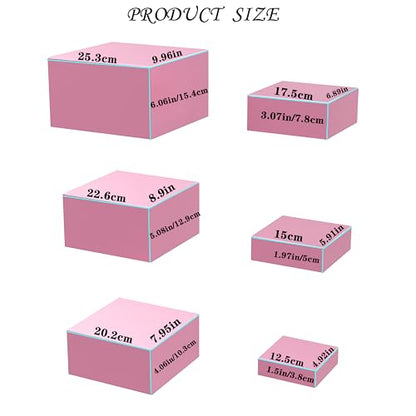 Metal Buffet Risers,6PCS Food Risers for Buffet Table 5in to 10in Display Stand for Catering Dessert Pink Cube Boxes Nesting Risers for Girl Princess party with Hollow Bottoms - color: Pink-6P