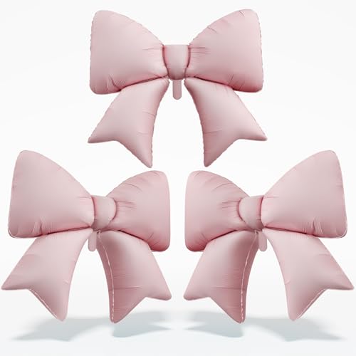 38 Inch Pink Bow Foil Balloons, Large Pink Mylar Bowknot Balloons Coquette Party Decorations for Girls Women Birthday Baby Shower Bridal Shower Engagement Wedding Bachelorette Anniversary Decorations - color: Pink, size: 38inch