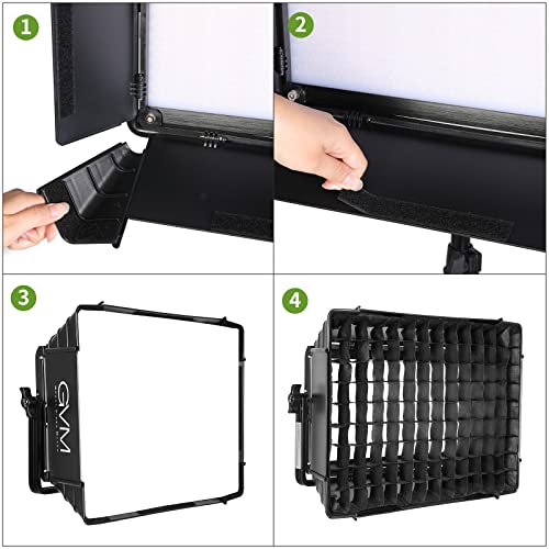 GVM Foldable Softbox Diffuser with Grid Beehive for RGB 1500D Series LED Video Light, Suitable for Studio Lighting, Portrait Photography, Video Lighting, Led Panel