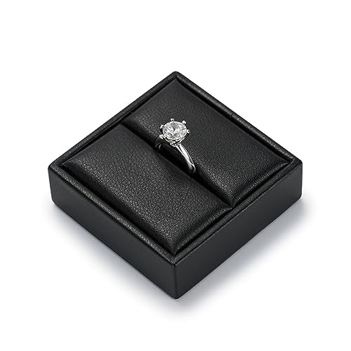 PU Leather Ring Stand Ring Display Holder Showcase Block Jewelry Storage Stand for Shows (Black) - color: Black, size: Ring Stand