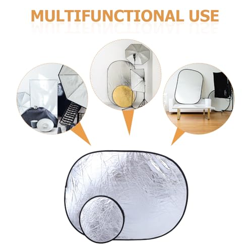 NOLITOY 2pcs Photography Lighting Reflector Board Set Portable Folding Reflectors Soft Diffuser for Studio and Outdoor Portrait Photo Shoots