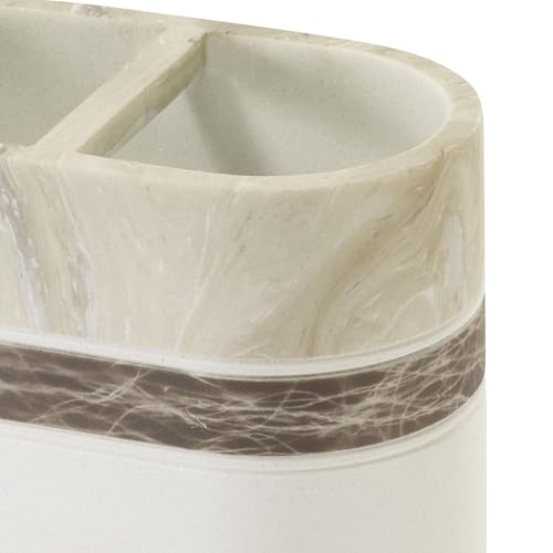 Izod – Toothbrush Holder, Hand-Painted Resin with Marble Detail, Modern Home Decor – Perfect for Organizing Bathroom Essentials (Tidal) - size: Toothbrush Holder