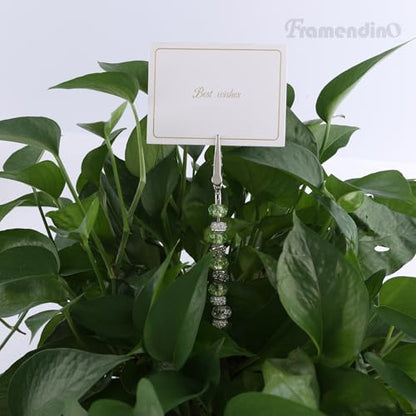 Framendino, 6 Pack Beaded Alligator Clips Long Tailed Clamp Photo Clip Holder Card for Garden Office Crafts