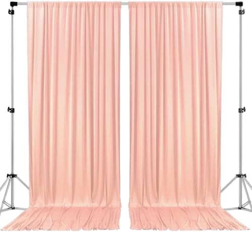 AK TRADING CO. 10 feet x 8 feet IFR Polyester Backdrop Drapes Curtains Panels with Rod Pockets - Wedding Ceremony Party Home Window Decorations - Peach - color: Peach, size: 10 ft x 8 ft