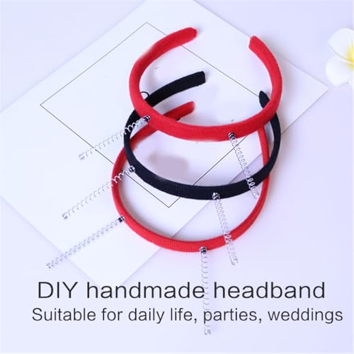 10Pcs Plain Headband with Springs Headpieces Party Props Soft Thin Headband