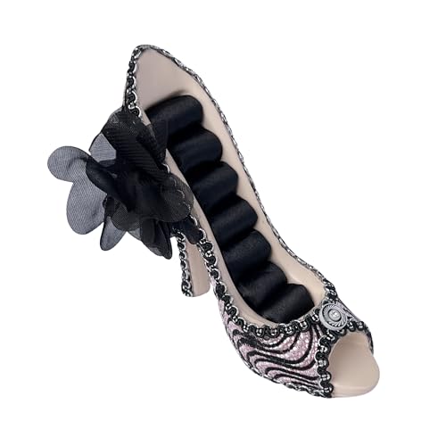 Ring Holder High Heel Shoe Design Fashion Jewelry Organizer Display Birtyday Gift (pink-bk) - color: pink-bk