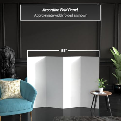 4 ft. Short White Temporary Cardboard Folding Screen - 4 Panels - size: 4 ft Short - 4 Panel